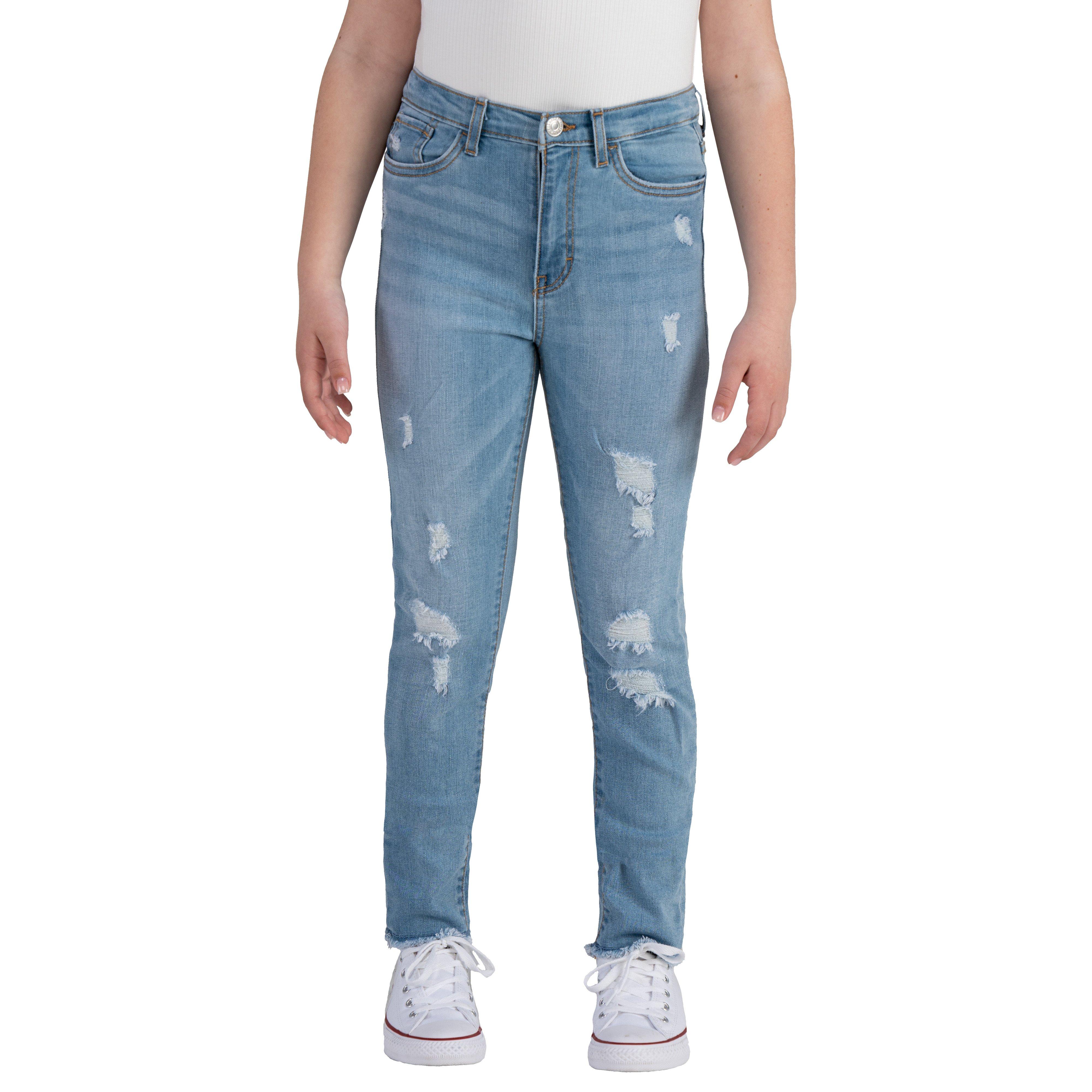 Levi's 720 High Rise Super Skinny Lt Wash Big Girls' Blue Denim Jeans - BLUE